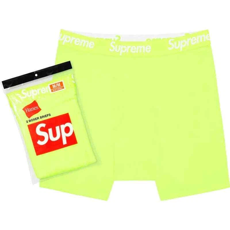 Supreme/Hanes Boxer Briefs (2 Pack) - Fluorescent Yellow | eBay