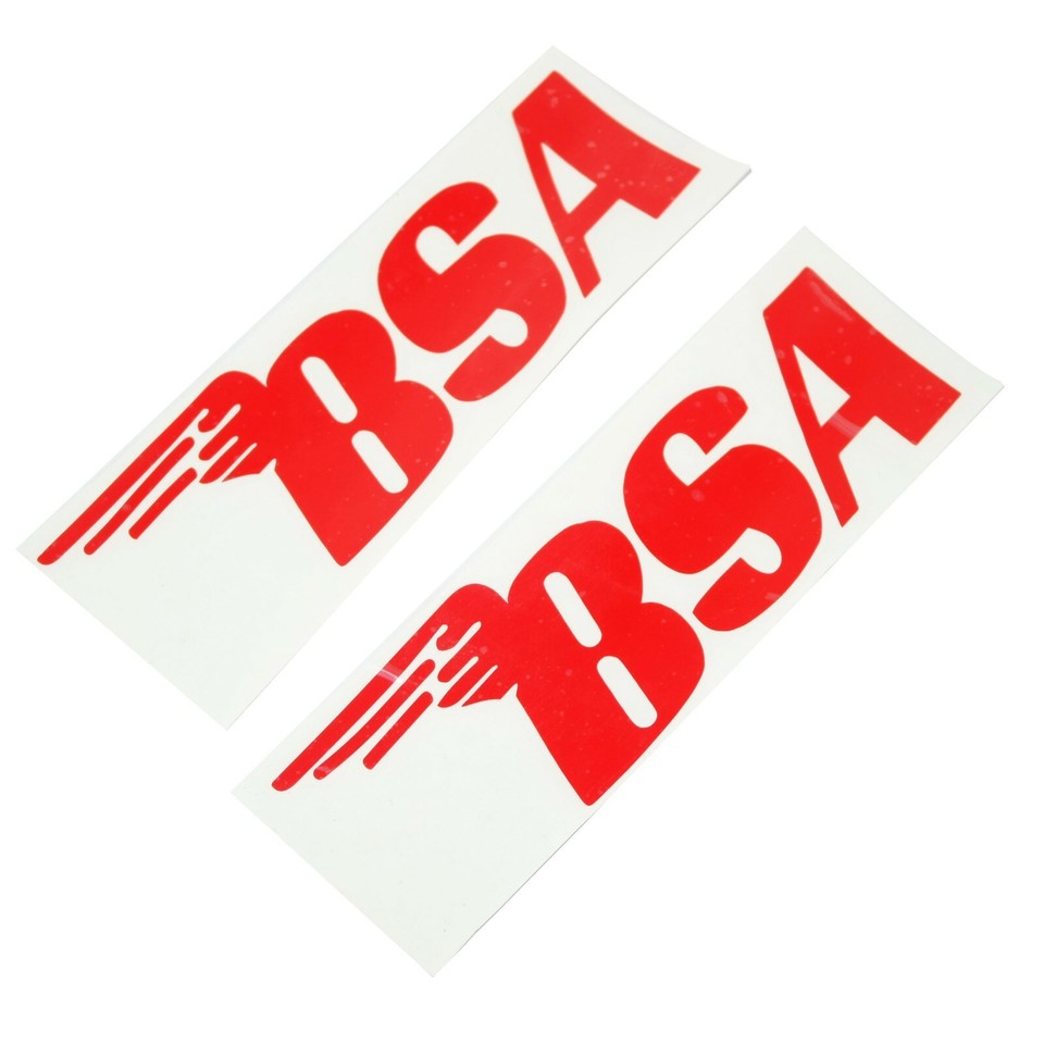 Red Bsa Lettering BSA Petrol Fuel Tank Sticker Decal Badge Emblem Vinyl Red Set Of 2 ...