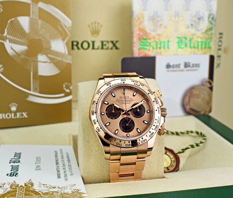 ROLEX - 40mm Oro Rosa 18kt Daytona Rose Index Panda 116505 - SANT BLANC