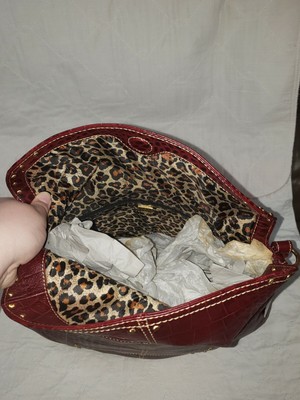 Sac à Main Maxx New York En Cuir - Imprimé Animal Et Doublure Léopard, Format Sacoche