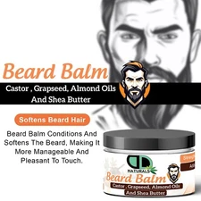 Beard Balm Shea Butter, Castor Oil, Grapeseed Oil | Styles & Tames Facial Hair