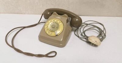 Vintage Telefon Mit Wählscheibe ITALTEL Modernariato Grau Gute Bedingungen - Bild 1 von 4