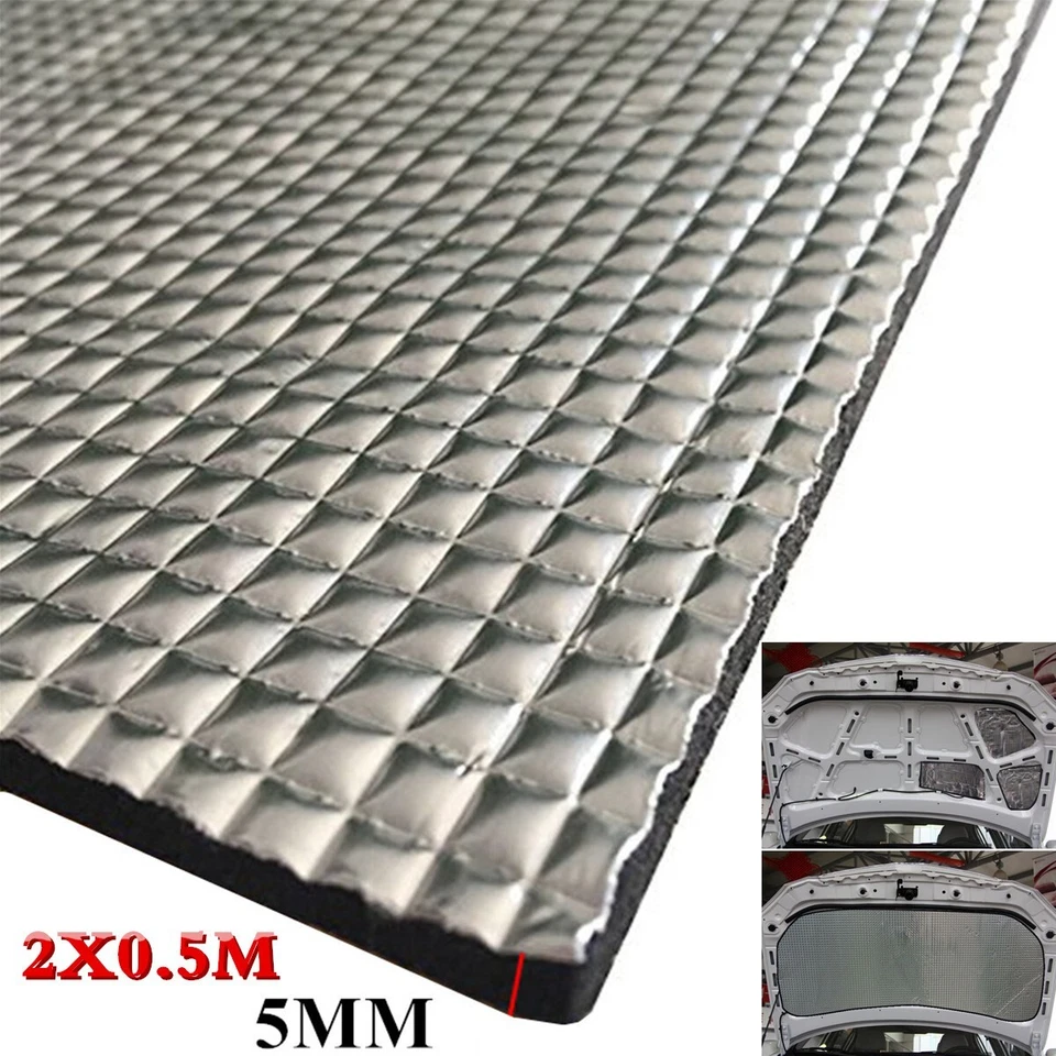 Sound Deadener Heat Insulation Fireproof Mat Self-adhesive  For Car Hood Ceiling Foto 4 de 4