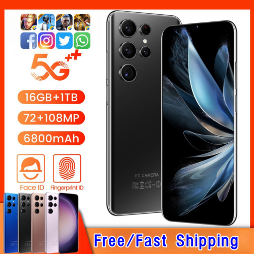 New Smartphone 16GB+1TB 7.3'' 4G 5G Android Dual SIM Unlocked Phone - Picture 1 of 28