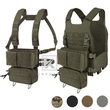 KRYDEX Low Vis Slick Plate Carrier Chest Rig 2 in 1 Tactical Placard Drop Pouch