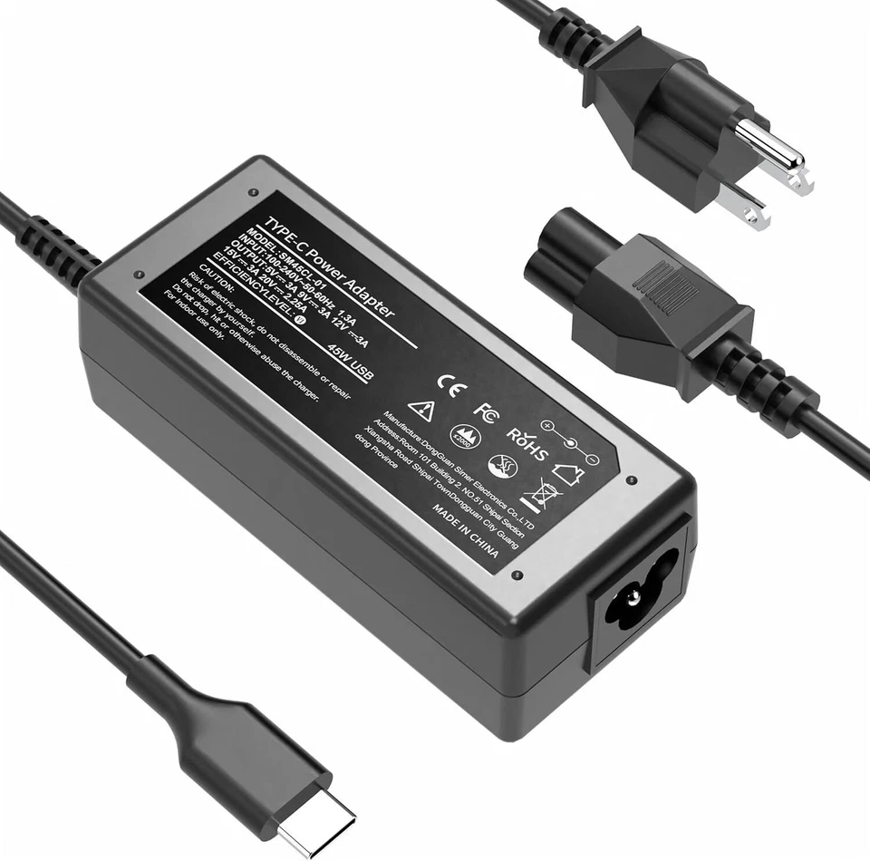 Adaptador Cargador Portátil Chromebook 45W USB-C para HP, Lenovo, Dell, Samsung, Acer Foto 2 de 4