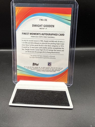 Dwight Gooden 2025 Topps Finest Moments GREEN AUTO /75 #FMA-DG NY Mets - Picture 2 of 2