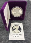 1986 S American Silver Eagle Choice Proof Bullion $1 Coin OGP COA
