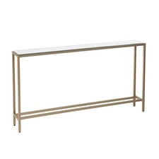 Darrin Narrow Mirrored Top Console Table 56 Metallic Gold