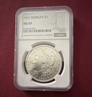 1921 Morgan Silver Dollar $1 Philadelphia Business Strike NGC MS63 0.9 Fine