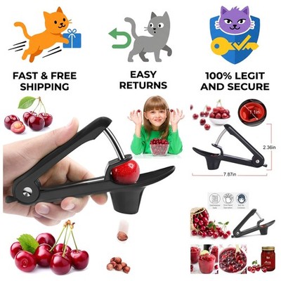Elegant Cherry Pitter Tool with Stainless Steel Blade - Perfect for Fresh Dishes