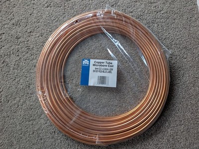 6 mm Außendurchmesser x 0,6 mm Wand Kupferrohr Mikrobohrung Spule - 25 Meter Spule