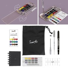 Aquarellfarben Set Feldskizze L&ouml;slich mit Aufbewahrungstasche mit Transparentem