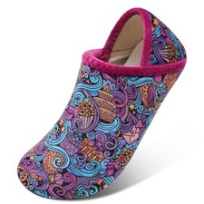 Unisex Adults Rubber Sole Slippers 4.5-5.5 Women/3-4 Men Purple/Boho