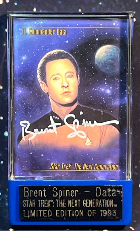 STAR TREK THE NEXT GENERATION SCORE BOARD BRENT SPINER SIGNED CARD