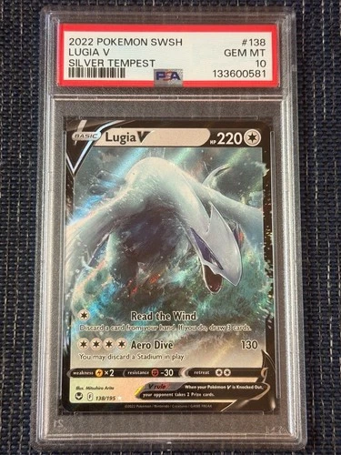 PSA 10 Lugia V Silver Tempest Holo SWSH Pokemon Card 2022 138/195 #138 holo