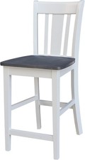 Solid Wood San Remo Counter Height Dining Stool 24" Seat White/Heather Gray