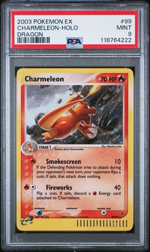 PSA 9 Charmeleon 2003 Pokemon EX Dragon Holo #99/97 * SWIRL * LOW POP