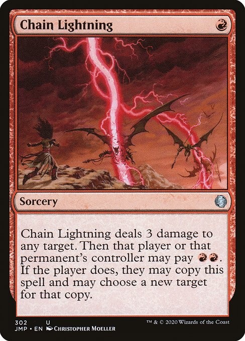 Chain Lightning NonFoil Jumpstart 302 NM MTG