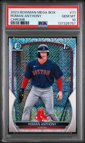 2023 Bowman Mega Box Chrome #71 Roman Anthony Chrome 1st Bowman PSA 10