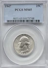 1947 Washington Quarter 25C PCGS MS-65 PCGS Choice BU Silver Mint Coin #573