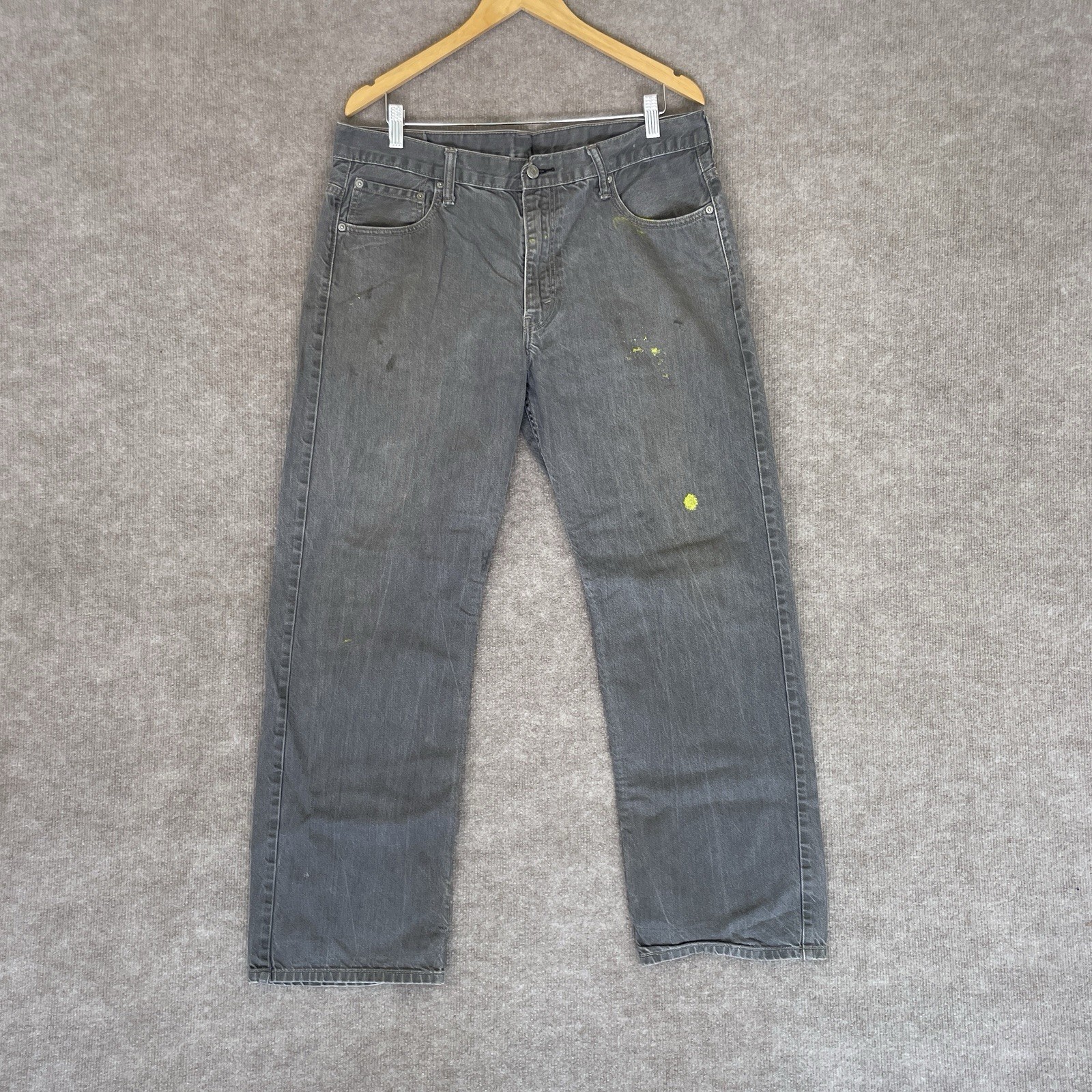 Men's Levi's 569 Grey Denim Jeans - Tapered Leg, Loose Straight Fit - 36x32