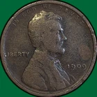 1909 Lincoln Wheat Cent Fine F Coin #36165