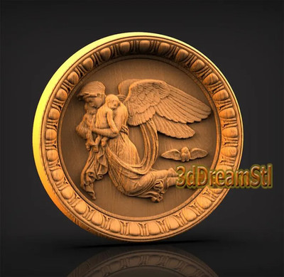 angel STL Model, CNC Router, Engraver, Artcam, Aspire, Wood Art
