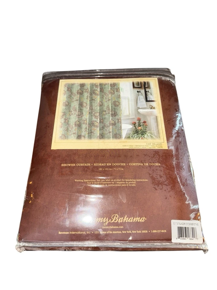 Tommy Bahama Shower Curtain 100% Cotton 72X72 NWT “Cat Island” Tropical - Image 2 of 4