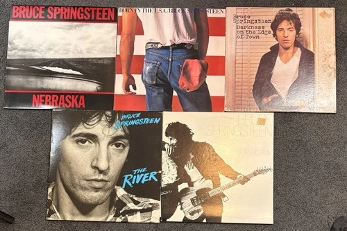 Lot of 5 Bruce Springsteen Vinyl Records: Nebraska, River, Born In USA, Etc.