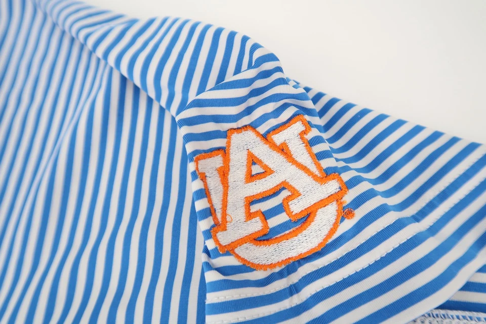 Camisa Polo Footjoy Para Hombres Grande Auburn Tigers Golf Performance Azul Rayas Foto 3 de 4