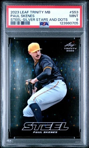 2023 Leaf Trinity Mega Box PAUL SKENES Steel Silver Stars Dots #S-53 PSA 9