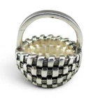 Sterling Silver Mini Granny Basket Charm for Bracelet Brown County BCB