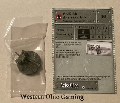 Axis & Allies Miniatures Base Set PAK 38 Antitank Gun #30/48 NEW A&A Minis