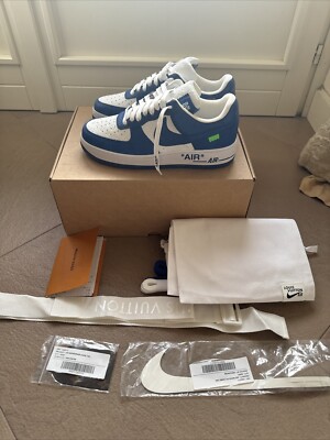 Louis Vuitton x Off White Air Force 1 Low Blue White By Virgil Abloh US9