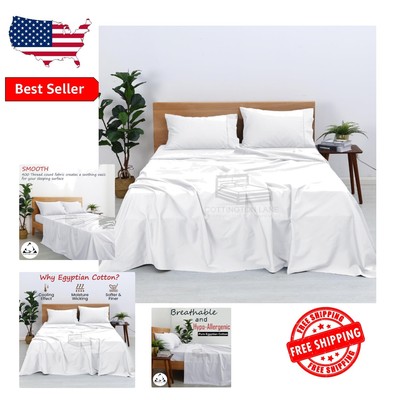 Comfortable King Size 400 TC Egyptian Cotton Sheets - Fade & Pilling Resistant