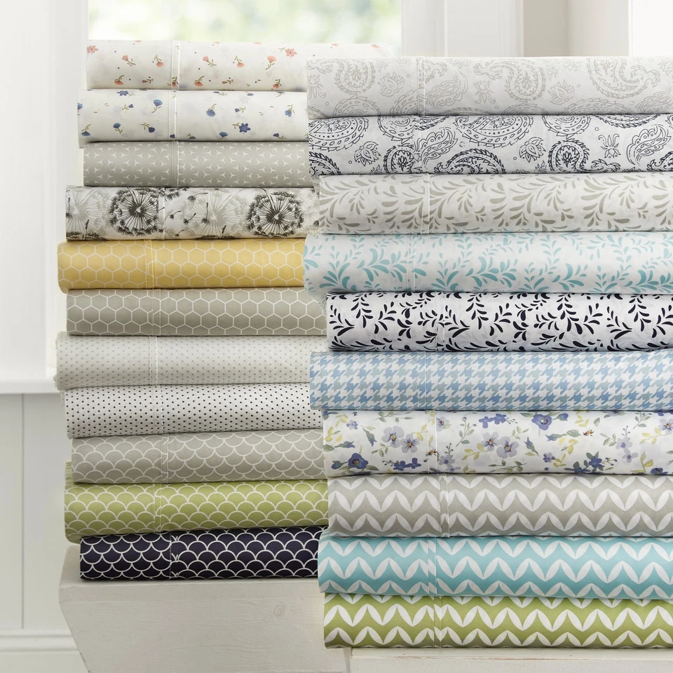 Juego de sábanas 4 piezas patrones de moda atemporales fácil cuidado bolsillo profundo de Kaycie gris Foto 3 de 4