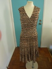 Talbots Black Brown Print Dress - Size 8