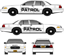 Security company patrol car vinyl decals stickers logos complete set doors trunk