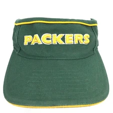 Green Bay Packers Visor Spell Out Logo Reebok NFL Football Strap Back Cap Hat 