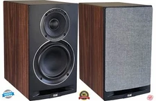Elac 6-1/2” Uni-Fi Reference Bookshelf Speakers - Black w/Walnut (Pr)- UBR62-BK