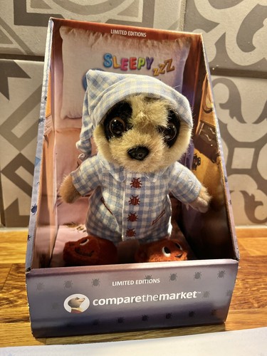 Sleepy Oleg Meerkat Toy New in Box Compare The Meerkat &amp;amp;amp; Nice Certificate Number