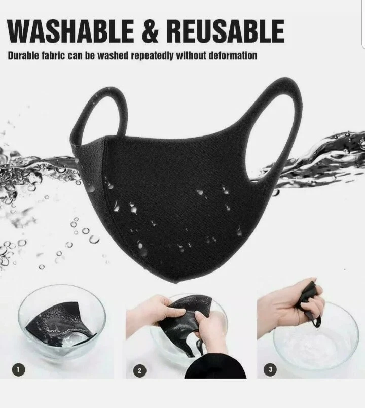 Face Mask 20 Pack Reusable Black Washable Covering Breathable Dust safeHospital