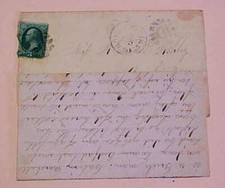 US LETTER MASS NORTH EASTON BIG ID LETTER (1879) E SIDE NICKED COVER