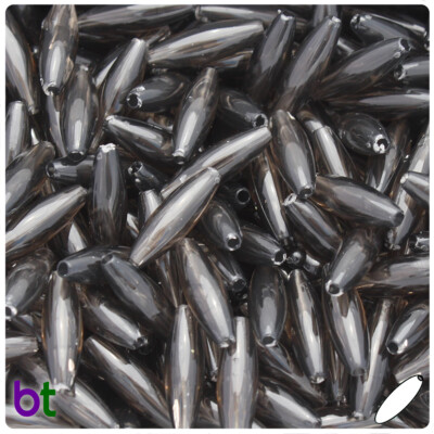 BeadTin Topaz Transparent Spaghetti Beads - 19mm Craft Beads, 150 Pieces For Jewelry Making