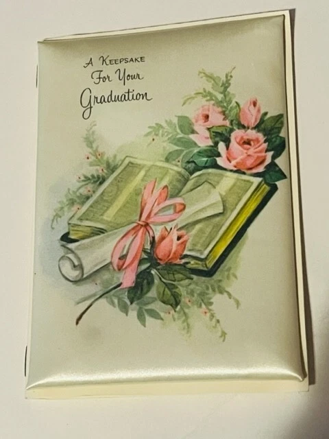 Tarjeta de graduación 1967 Best Wishes recuerdo escolar efímero años 60 caja antigua de colección Foto 3 de 4