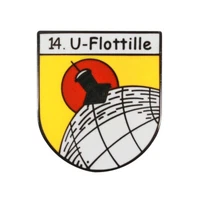 Kriegsmarine 14th Flotilla U-Flotille U-BOAT PIN CAP BADGE - WW2 German Navy