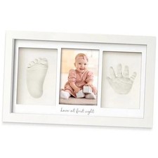 Baby Hand Footprint Clay Duo Frame Kit 13x7.8 Inch Alpine White New