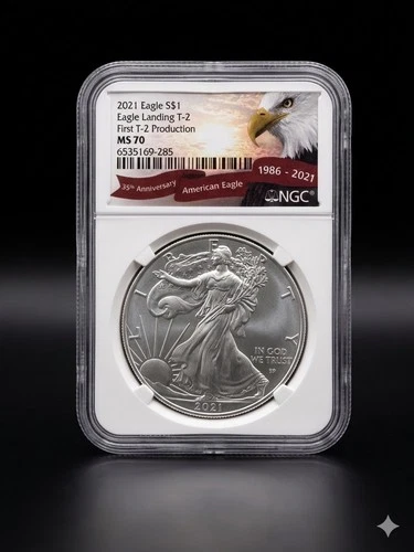 2021 Ty 2 American Silver Eagle 1oz Coin NGC MS 70 FDOI