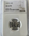 1929 D Mercury Dime MS 66 w/ Full Bands